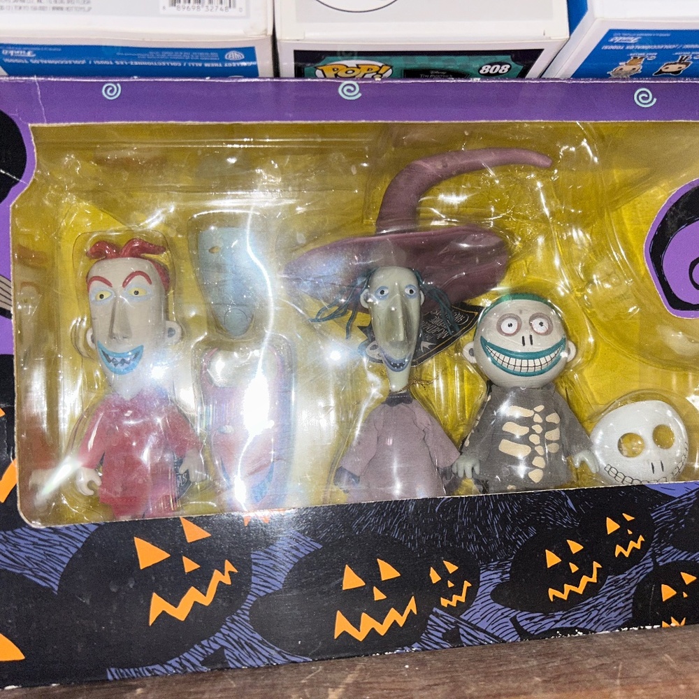 90s Nightmare before Christmas Lock, Shock, and Barrel figures.